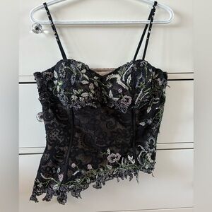GORGEOUS Silk Beaded Corset Top